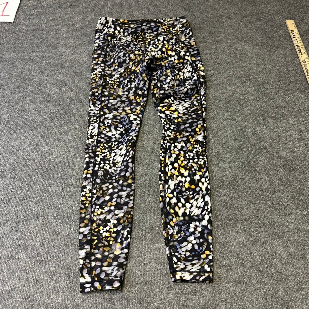 Lululemon Leggings Womens Size 6 Multicolor Speed Up Tight Floral Dot Athletic